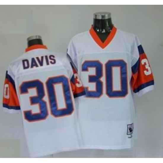 Denver Broncos 30 Terrell Davis Premier Throwback White